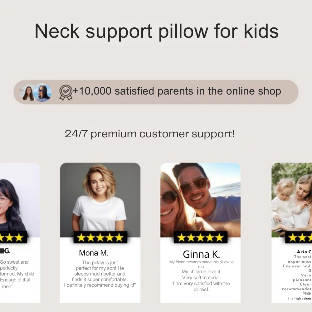 FLUFFY CLOUD - Anti-Bacterial and Breathable Cotton Neck Pillow for Children.