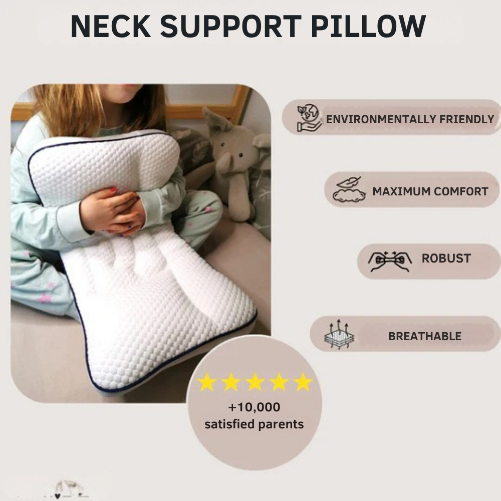 FLUFFY CLOUD - Anti-Bacterial and Breathable Cotton Neck Pillow for Children.